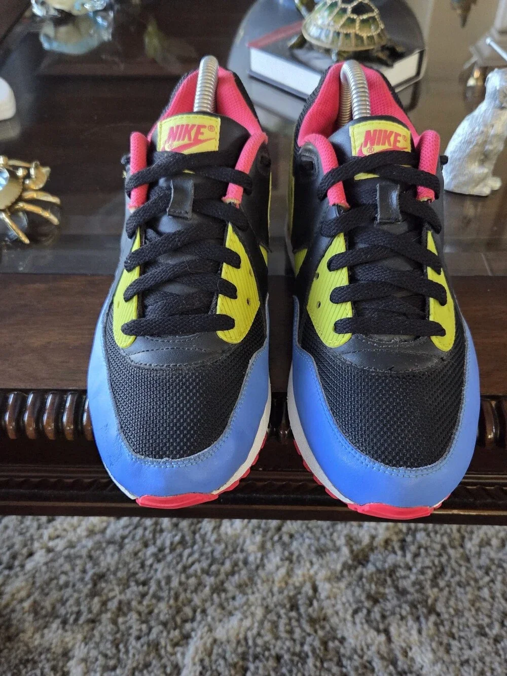 Nike Air Max Men’s Black, Blue & Neon Green Sneakers